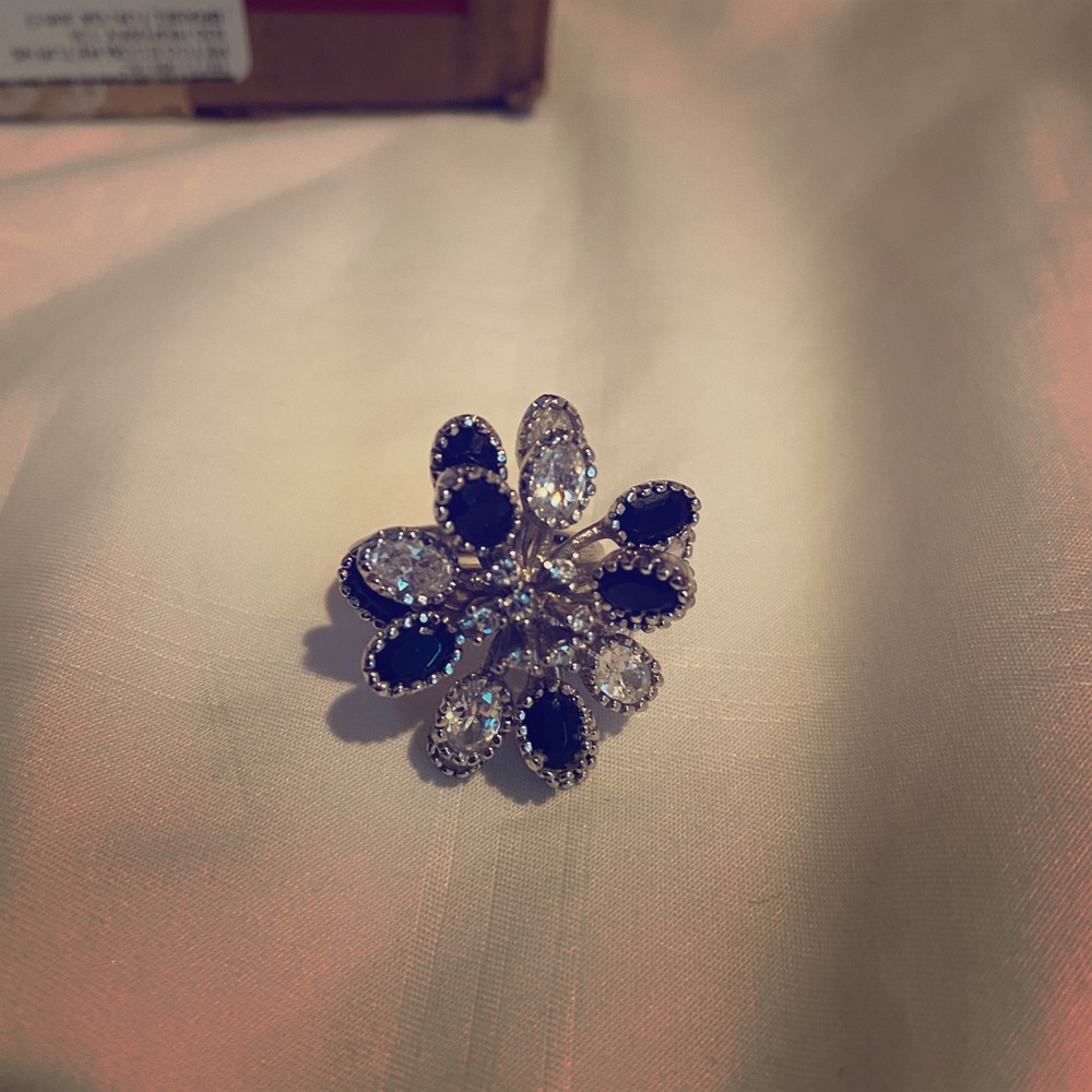 Black and diamond ring